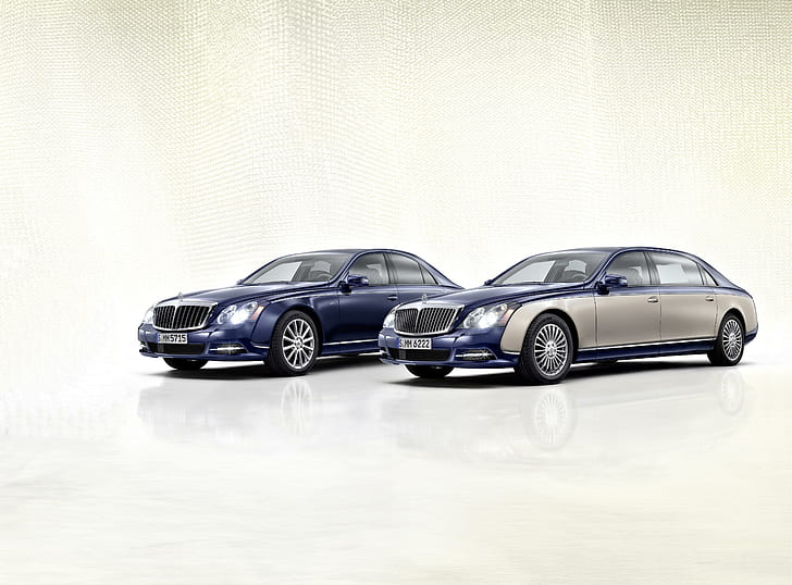 Автомобили Maybach, два Mercedes Benz седан, автомобили, Maybach, автомобили класса люкс, люкс, HD обои
