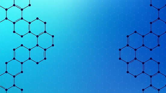 пчелна пита, шестоъгълник, мрежа, мрежа, синьо, HD тапет HD wallpaper