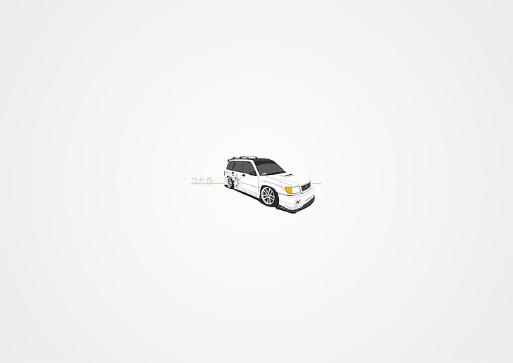 white Subaru Outback station wagon, subaru, jdm, tuning, carbon, forester, sf5, vector. art, HD wallpaper