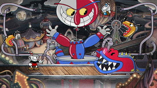 Video Game, Cuphead, Beppi The Clown, Mugman (Cuphead), HD wallpaper HD wallpaper