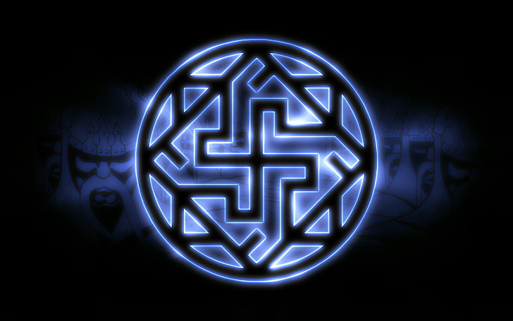 круглый сине-черный логотип, свастика, россия, валькирия, славяне, язычество, cypma4, ведизм, род, предки, HD обои