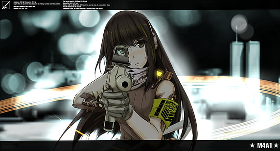 anime, Girls Frontline, gun, Girls_Frontline, girls with guns, m4a1 (girls frontline), Fond d'écran HD HD wallpaper