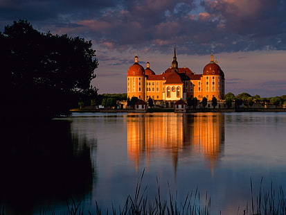 Замъкът Морицбург Германия HD, свят, замък, пътуване, пътуване и свят, Германия, Морицбург, HD тапет HD wallpaper