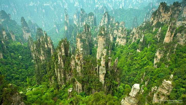 Monti Tianzi, Zhangjiajie, Cina, Asia, Sfondo HD