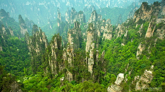 Tianzi-bergen, Zhangjiajie, Kina, Asien, HD tapet HD wallpaper