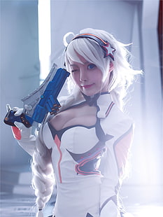 Kiana Kaslana, cosplay, Guns Girl - dia da escola Z, HD papel de parede HD wallpaper