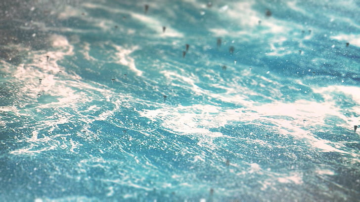 sea, 3D, abstract, HD wallpaper