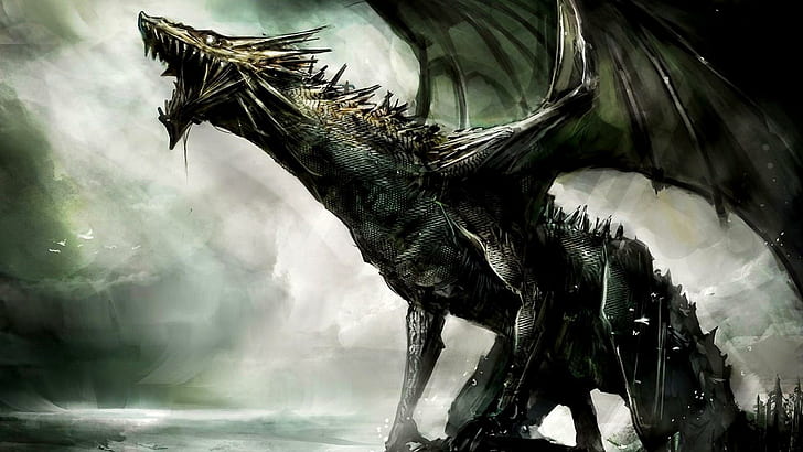 Dragón rugiente, dragón, rugido, fantasía, mejor, 3d y abstracto, Fondo de pantalla HD