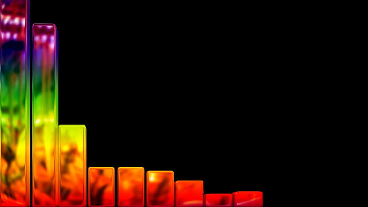 abstract, colorful, black background, bars, HD wallpaper