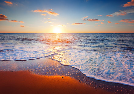 Matahari Terbit, Pagi, 5K, Pantai, Wallpaper HD HD wallpaper