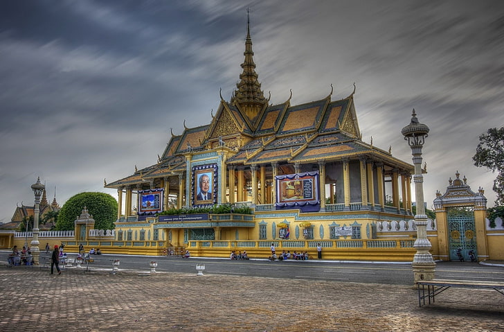 宮殿、王宮、プノンペン、カンボジア、プノンペン、 HDデスクトップの壁紙