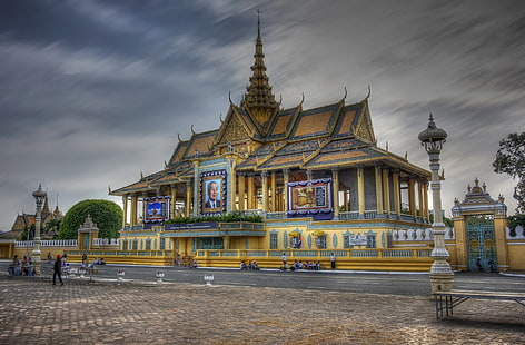 Pałace, Pałac Królewski, Phnom Penh, Kambodża, Phnom Penh, Tapety HD HD wallpaper