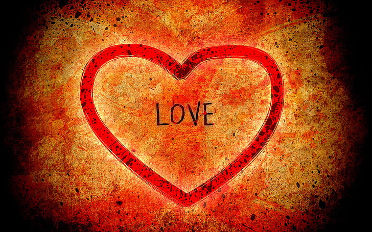 Amore sfondo rosso a forma di cuore, amore, cuore, rosso, sfondo, Sfondo HD