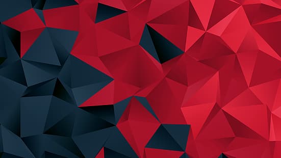 resumo, 3d abstract, arte de polígono, geometria, formas, HD papel de parede HD wallpaper