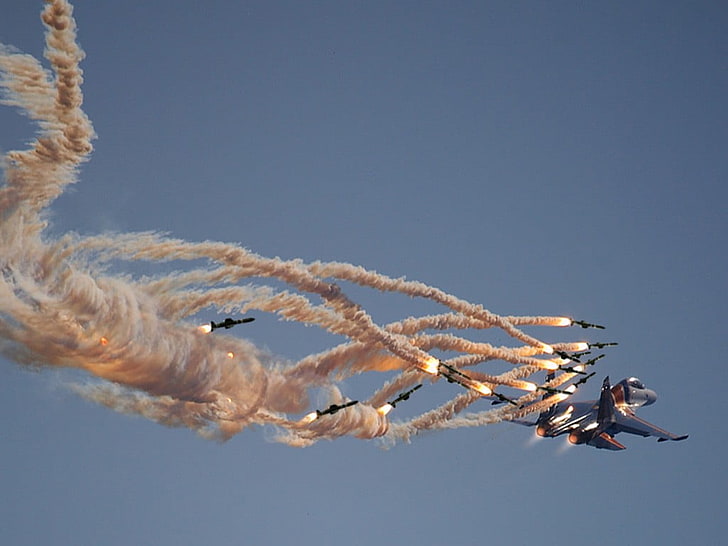 jet tempur biru dan abu-abu, militer, pelatihan militer, pesawat terbang, Wallpaper HD