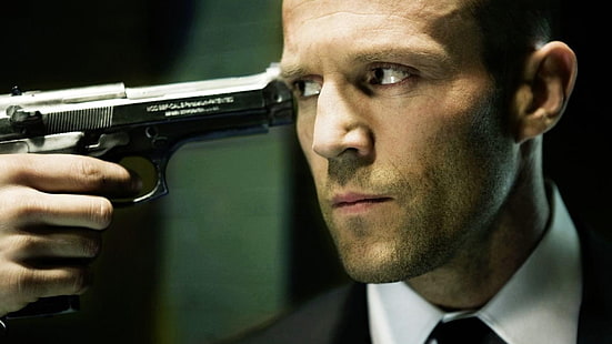 Jason Statham, pistol, vapen, hand, skådespelare, Jason Statham, bäraren, HD tapet HD wallpaper