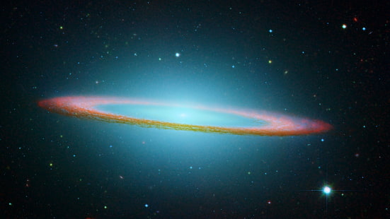 galassia rosa e blu, galassia, spazio, NASA, galassia del Sombrero, Sfondo HD HD wallpaper