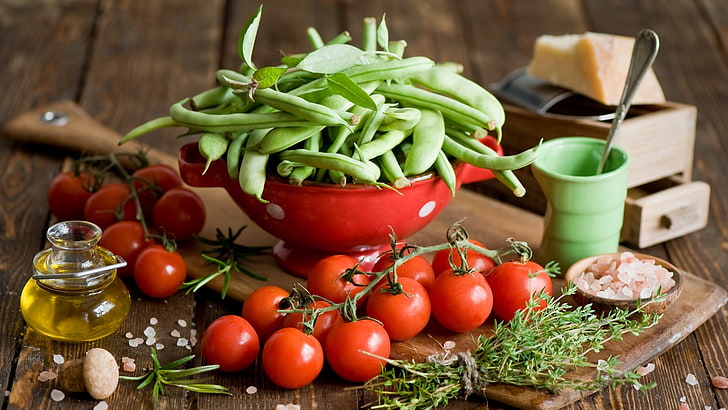 vegetables, food, tomatoes, HD wallpaper