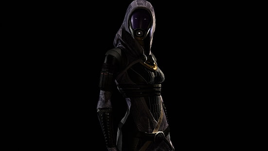 personagem de videogame, efeito de massa, tali zorah, sombra, luz, capuz, HD papel de parede HD wallpaper