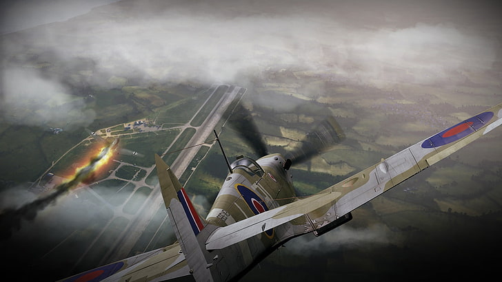 Segunda Guerra Mundial Avión militar Avión militar Avión Spitfire Supermarine Spitfire Royal Airforce War Thunder, Fondo de pantalla HD
