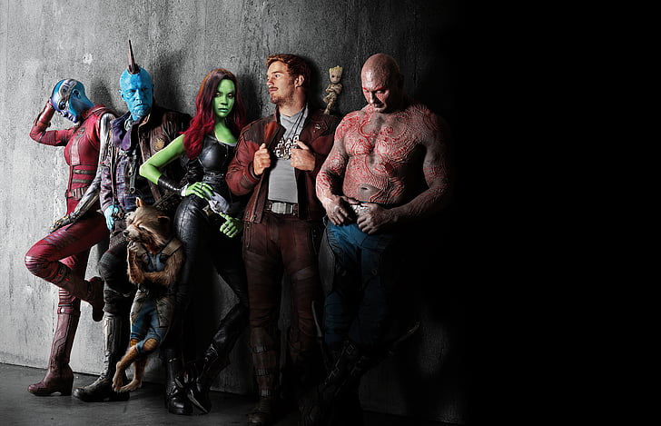Guardians of the Galaxy Vol 2, Vin Diesel, Bradley Cooper, Chris Pratt, Michael Rooker, Zoe Saldana, Dave Bautista, Karen Gillan, 4K, 8K, HD тапет