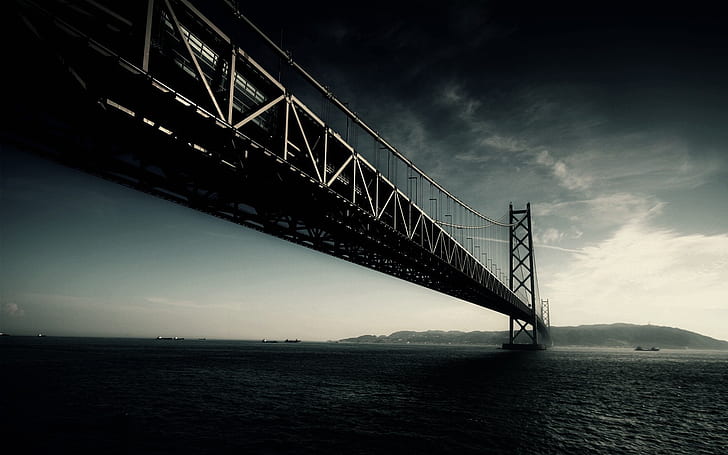 тъмни мостове окачен мост 1440x900 Архитектура Мостове HD Art, тъмни, мостове, HD тапет