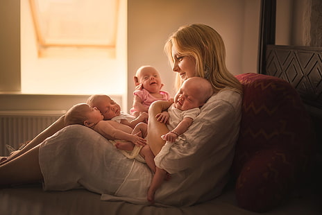 mulheres, mãe, amor, bebê, HD papel de parede HD wallpaper
