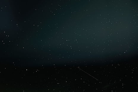 carta da parati cielo stellato, notte, scie stellari, buio, natura, calma, nero, sfumatura, motion blur, Sfondo HD HD wallpaper