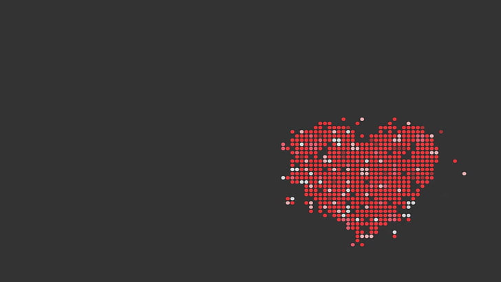 red heart ornament, heart, minimalism, HD wallpaper