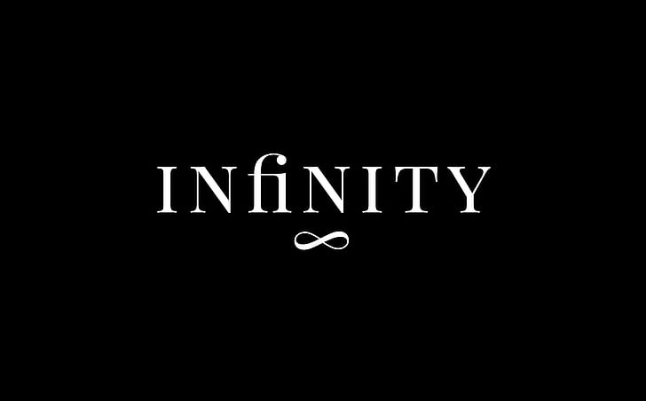 Infinity Black, konstnärlig, typografi, svart, design, oändlighet, symbol, HD tapet