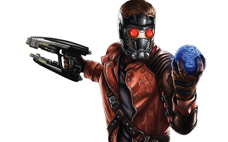 Marvel Comics, simple background, white background, Starlord, Guardians of the Galaxy, HD wallpaper