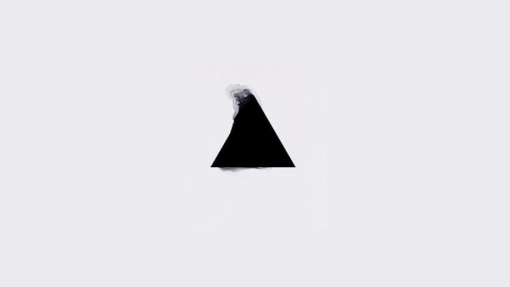 minimalismo, triângulo, geometria, fundo branco, resumo, fundo simples, arte digital, HD papel de parede