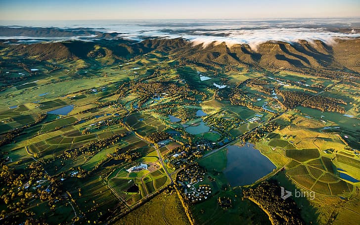 Australien, New South Wales, Weinanbaugebiet in der Nähe von Pokolbin in der Hunter-Region, HD-Hintergrundbild
