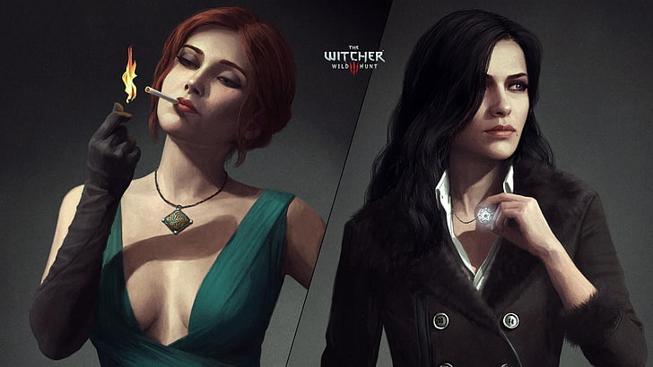 Witcher kadın karakter kolaj, Witcher 3: Vahşi av, Triss Merigold, Vengerberg Yennefer, Yennefer, Witcher, HD masaüstü duvar kağıdı