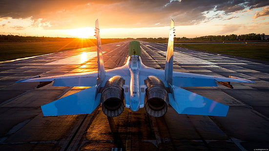 caça a jato azul, militar, aviões militares, caça a jato, Sukhoi, sukhoi Su-30, força aérea russa, HD papel de parede HD wallpaper