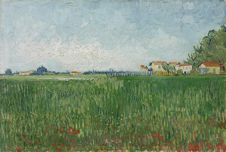 Vincent van Gogh, pittura a olio, pittura, paesaggio, Sfondo HD