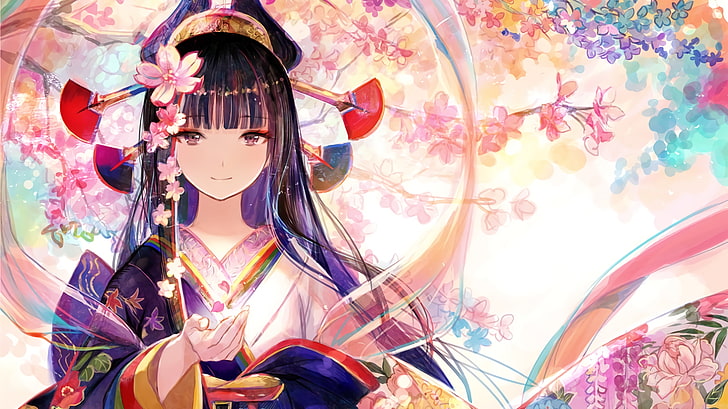 Anime, Anime Girls, Fantasy Art, Blume im Haar, Fantasy Girl, Blumen, HD-Hintergrundbild