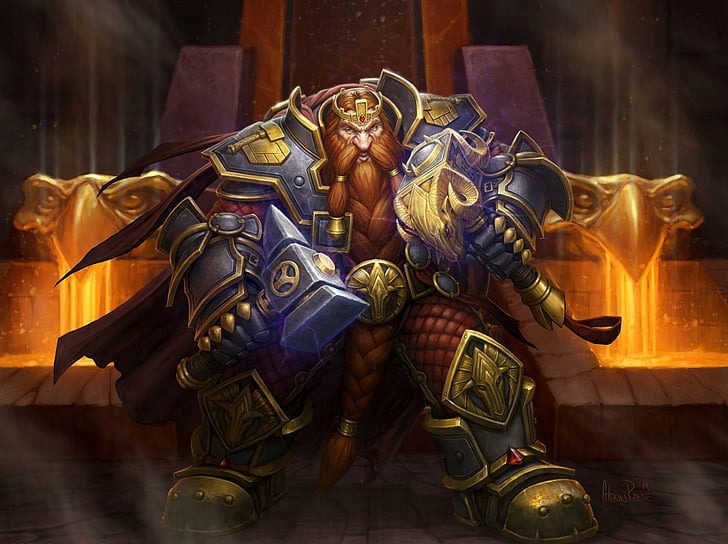 Warcraft, World Of Warcraft, Armor, Dwarf, Magni Bronzebeard, Warrior, HD wallpaper