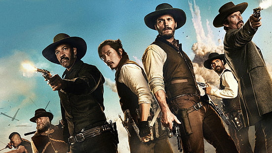Denzel Washington, Chris Pratt, The Magnificent Seven, Fond d'écran HD HD wallpaper