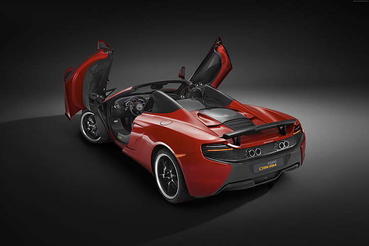supercar, red, test drive, speed, McLaren, McLaren 650S Spider, sports car, HD wallpaper