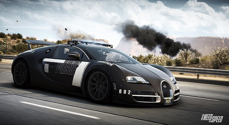 Need For Speed Rivals Bugatti, gray Bugatti Veyron Need For Speed Hot Pursuit wallpaper, Games, Need For Speed, HD wallpaper