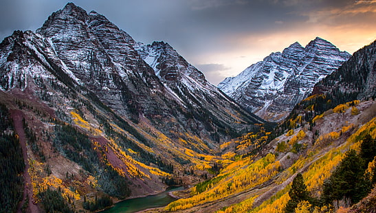 góra, jesień, las, 4k, Tapety HD HD wallpaper