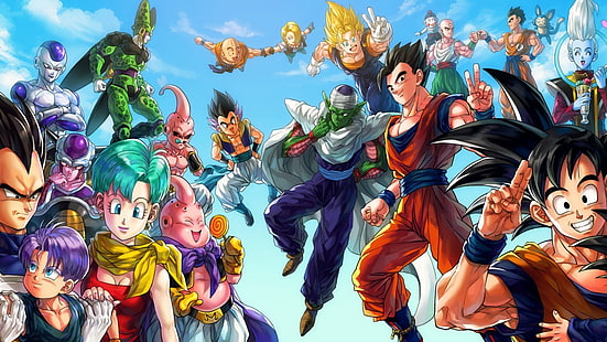 Cell (ตัวละคร), Son Gohan, Bulma, Vegito, Yamcha, Dragon Ball Z, Vegeta, Son Goku, Gotenks, Dragon Ball, Trunks (ตัวละคร), อะนิเมะ, Piccolo, Android 18, Majin Boo, วอลล์เปเปอร์ HD HD wallpaper