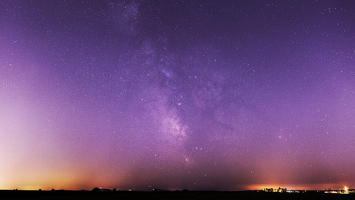 kosmische abbildung, landschaft, sonnenuntergang, milchstraße, nacht, HD-Hintergrundbild