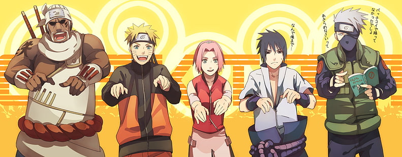 Naruto digitale Tapete, Anime, Naruto, Kakashi Hatake, Killerbiene (Naruto), Naruto Uzumaki, Sakura Haruno, Sasuke Uchiha, HD-Hintergrundbild HD wallpaper