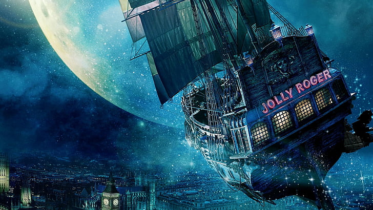 Movie, Pan, Jolly Roger, Pan (Movie), Sailboat, Ship, HD wallpaper