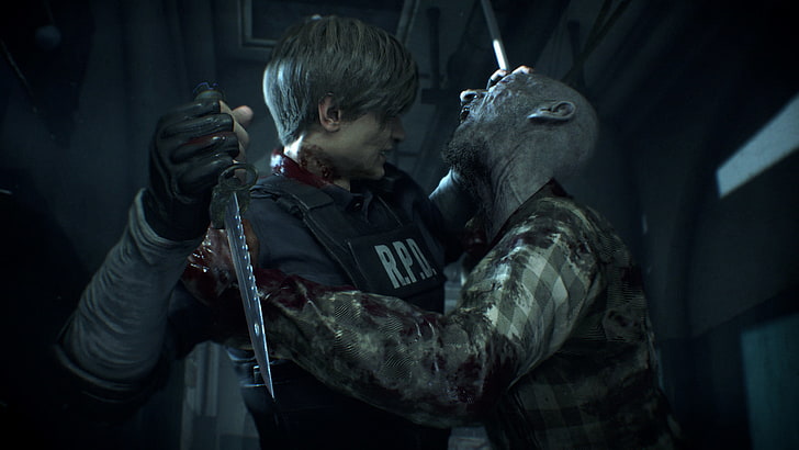 Resident Evil 2, gry wideo, Claire Redfield, Leon Kennedy, Capcom, Racoon City, Resident Evil, Tapety HD