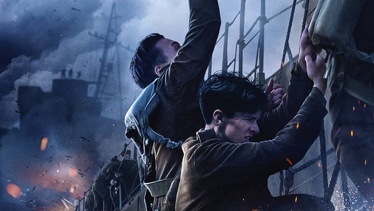 Movie, Dunkirk, Boat, Climbing, Fionn Whitehead, Harry Styles, Soldier, War, HD wallpaper