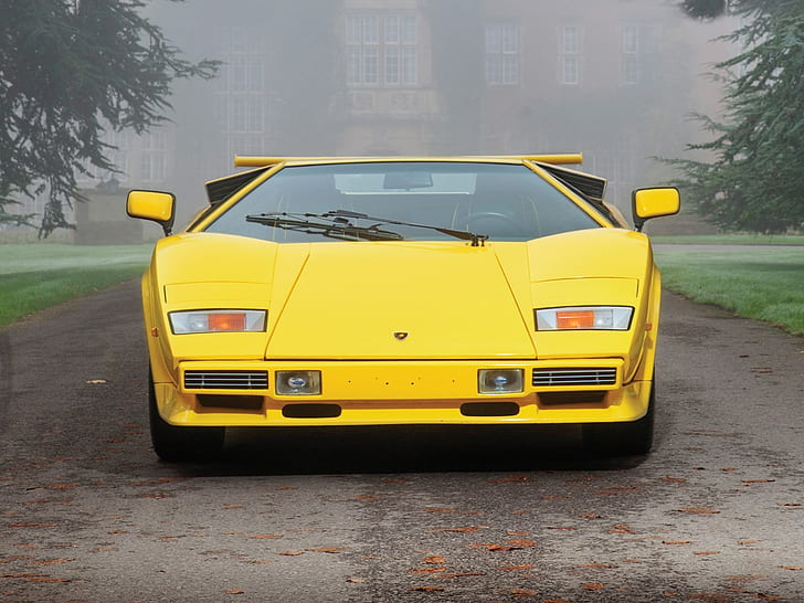 желтые автомобили, классическая машина Lamborghini Countach, желтые автомобили, классическая машина, Lamborghini Countach, HD обои