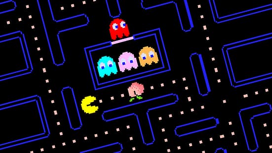  Pac-Man, Peach, retro games, HD wallpaper HD wallpaper